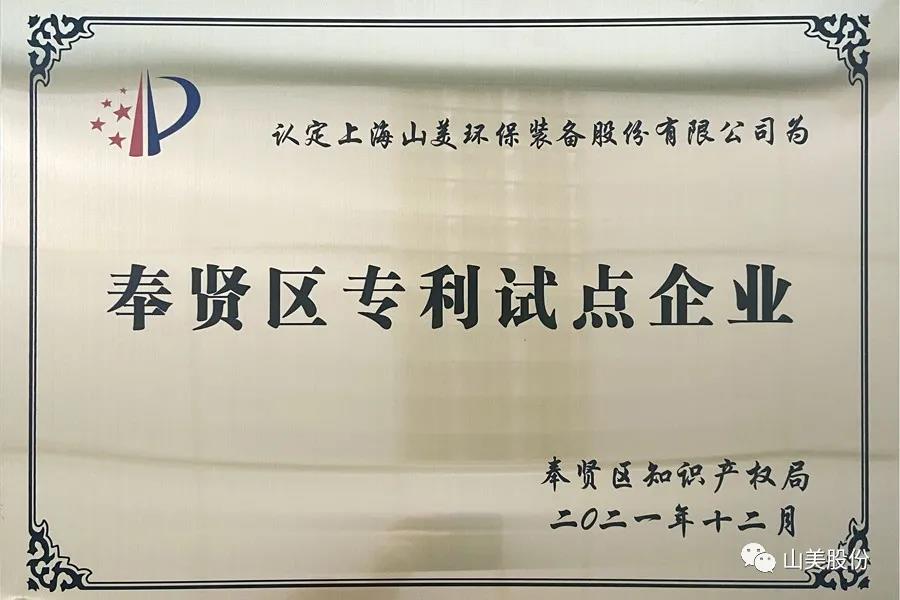 榮譽接踵而至，上海山美股份再獲表彰：獲評為上海市奉賢區(qū)試點企業(yè)